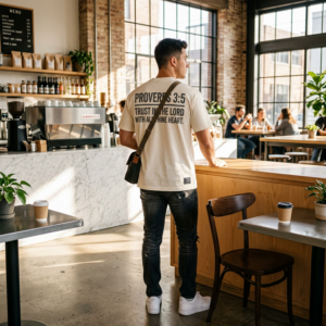 Proverbs 3:5 Trust - Coffee Shop Back-View